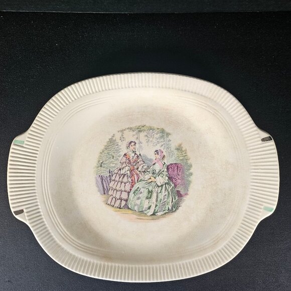 1940s Oval Salem China Serving Platter Tray Victory Post War Design - Picture 9 of 14